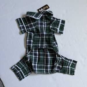FabDog Dog Pajamas Plaid 16" New
